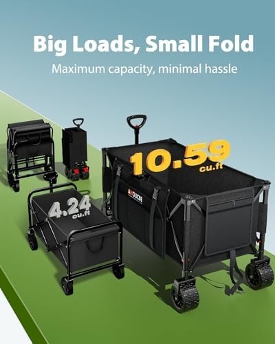 300L Large Folding Camping Trolley on Wheels – Heavy Duty Festival Cart