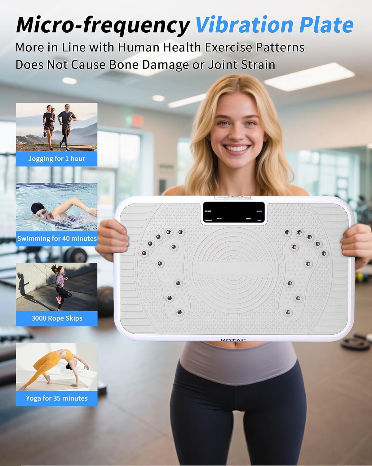 Low Impact Vibration Plate Lymphatic Drainage Home Toning 400lb