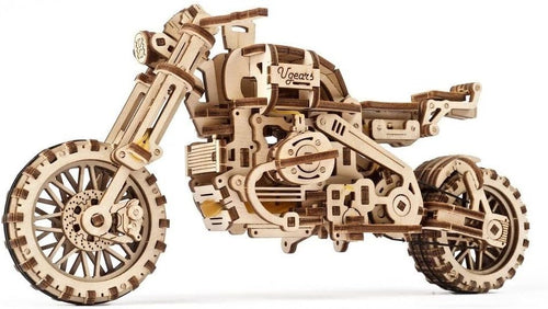 3D Wooden Motorbike Puzzle with Sidecar – DIY Model Kit, Moving Parts