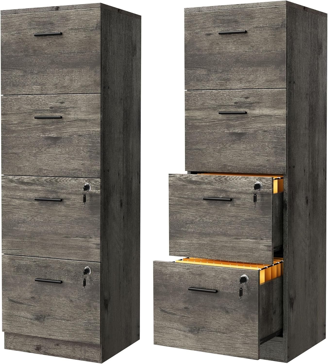 Tall Locking File Cabinet 4 Drawer A4 Letter Vertical Office Storage