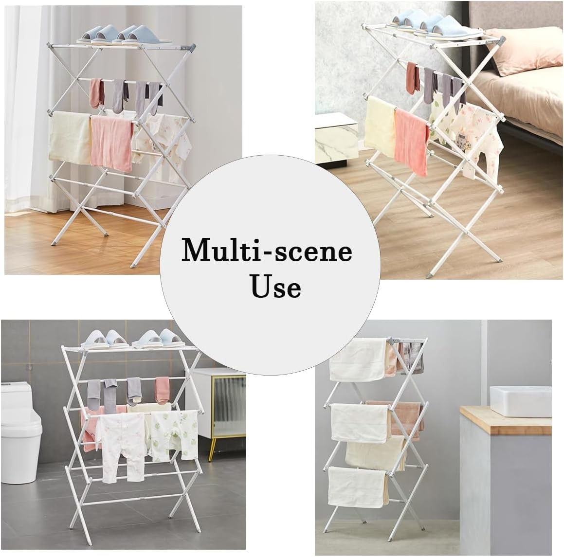 3 Tier Clothes Airer Folding Laundry Drying Rack Heavy Space Saving