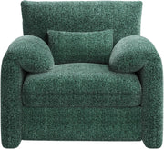 Green Oversized Tub Chair Plush Upholstered Accent Armchair Seating