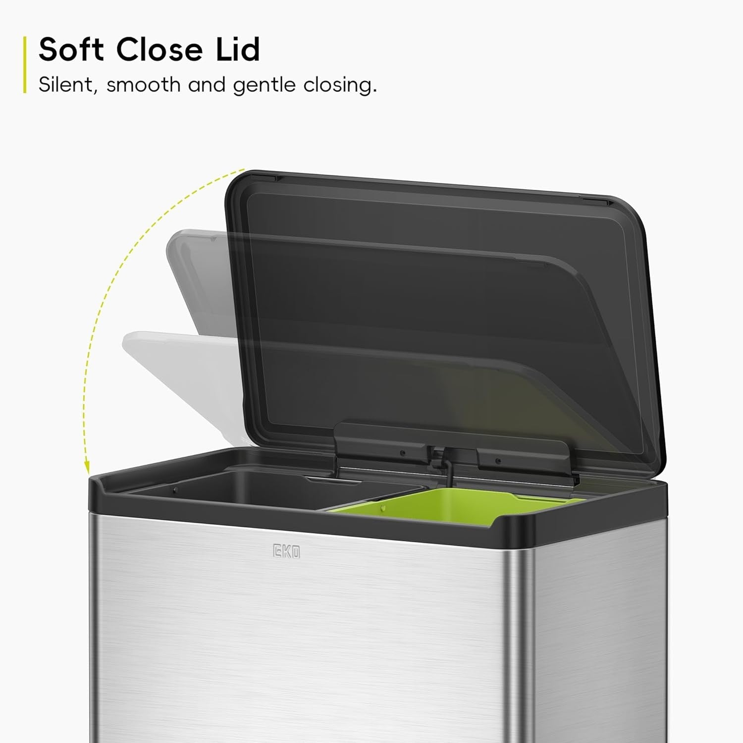 60L Dual Recycling Kitchen Bin 30L+30L Matt