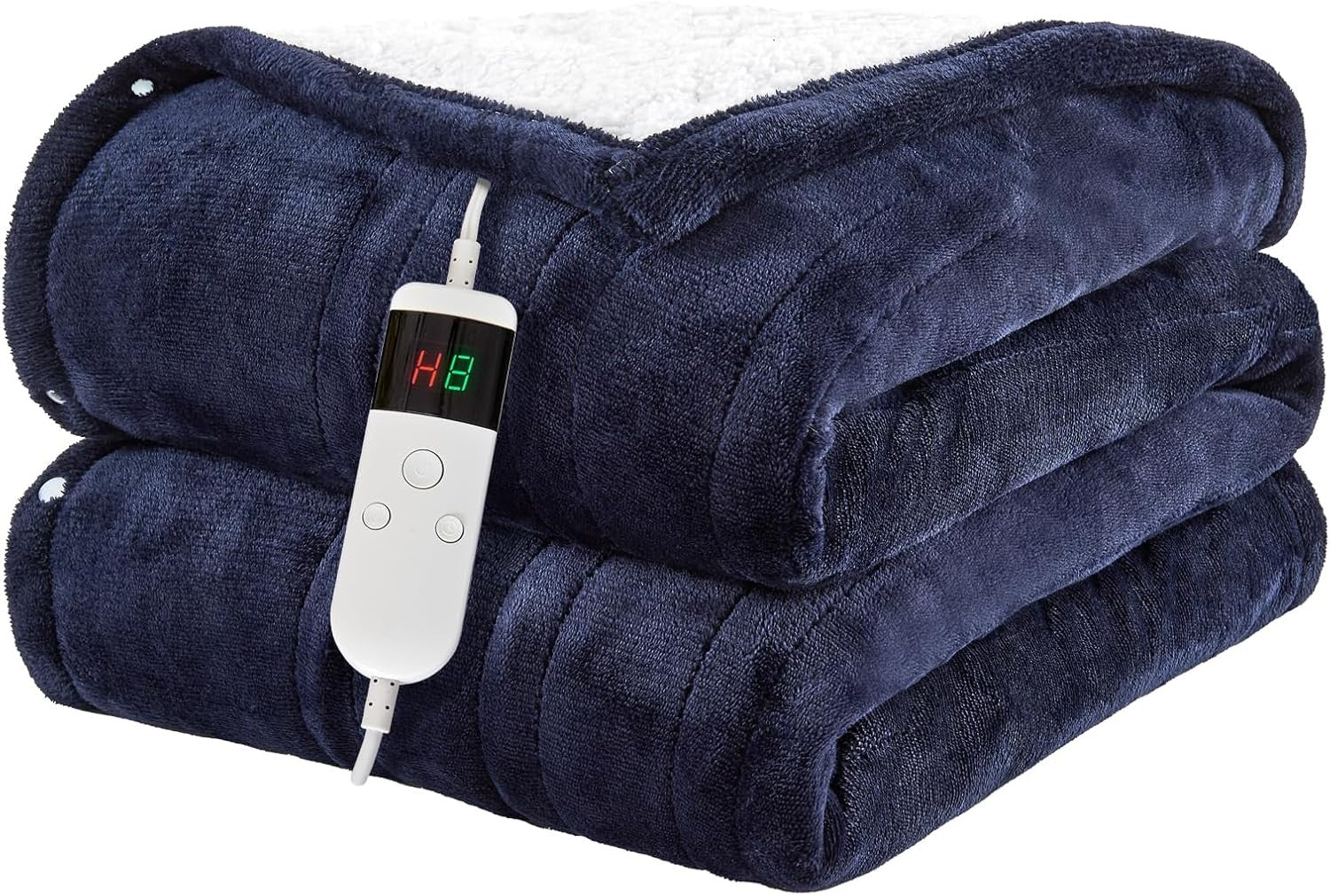 Electric Heated Throw Blanket 10 Heat Settings Sherpa Fleece Auto 130x160cm