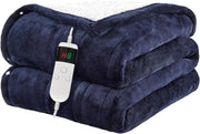 Electric Heated Throw Blanket 10 Heat Settings Sherpa Fleece Auto 130x160cm