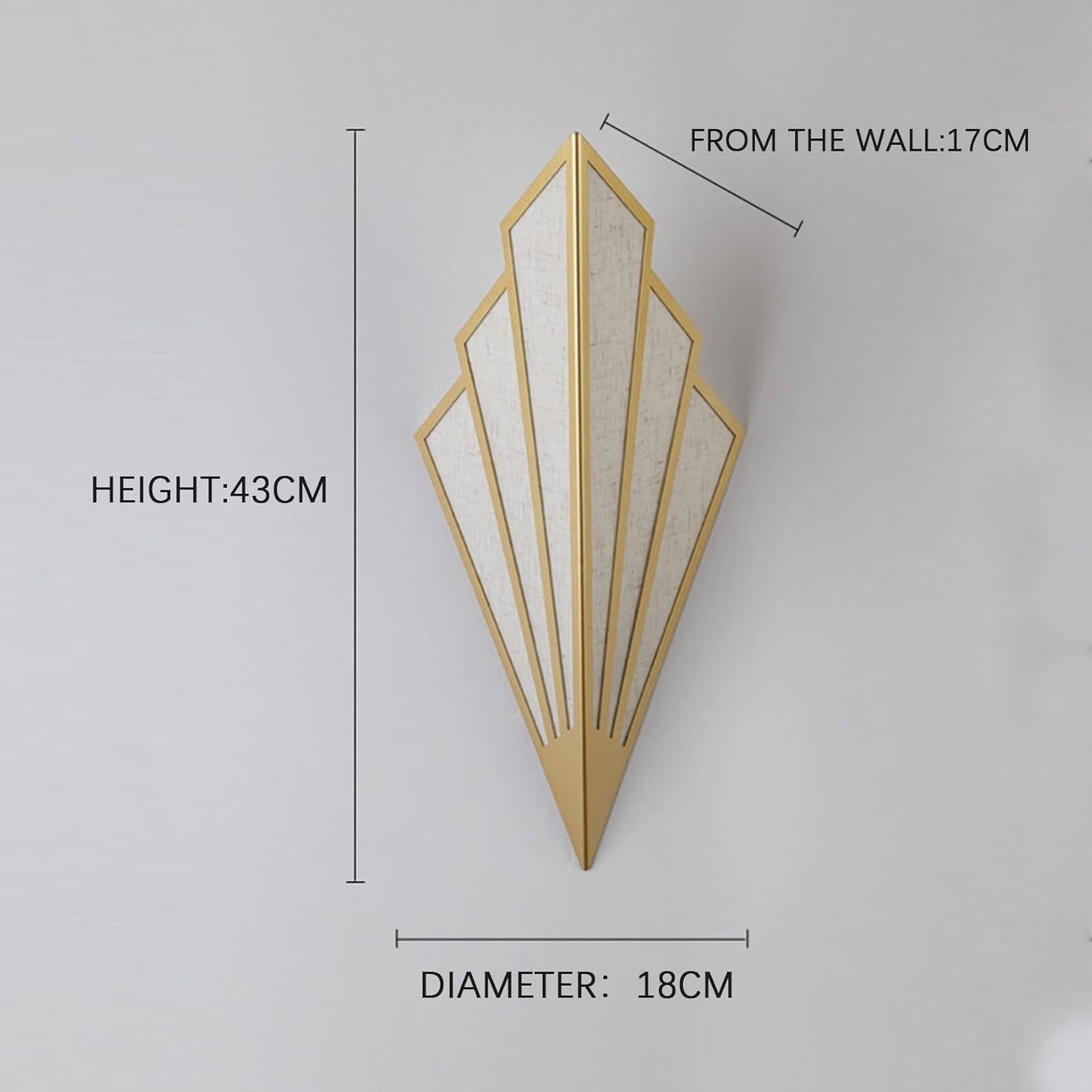 Art Deco Wall Sconce Gold Fan Design E14 Lamp Modern Light for Hallway