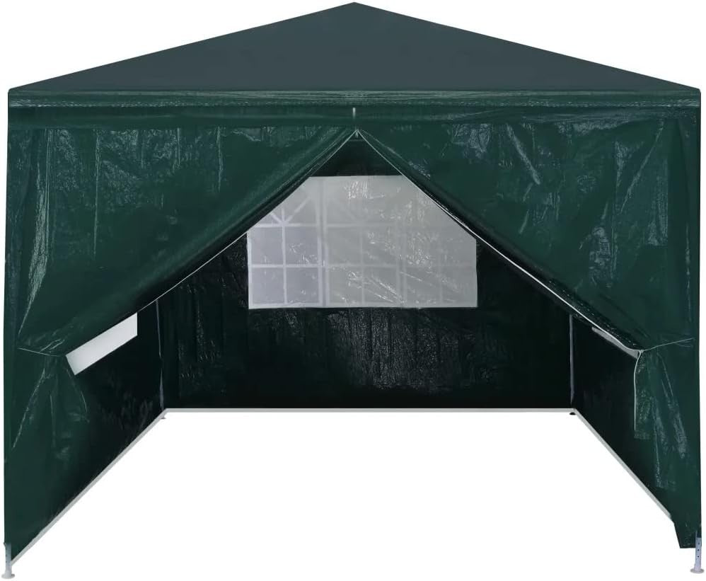 3x3m Green Party Tent Gazebo Waterproof UV Steel Frame Marquee with Sides