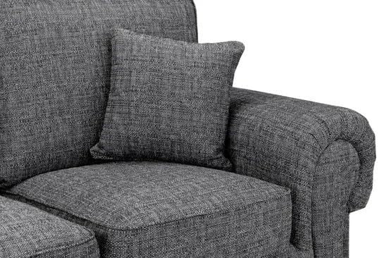Grey L-Shape 5 Seater Chesterfield Sofa – Comfy Sectional Chenille Couch
