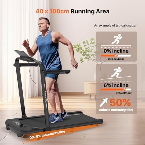 3-in-1 Folding Treadmill with Incline Smart AI Walking Pad Quiet Home Office