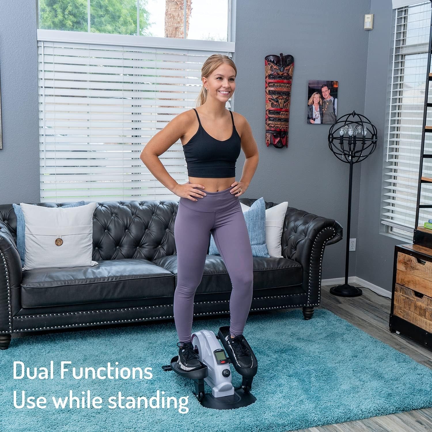 Under Desk Elliptical Pedal Exerciser Adjustable Resistance Quiet Leg Trainer