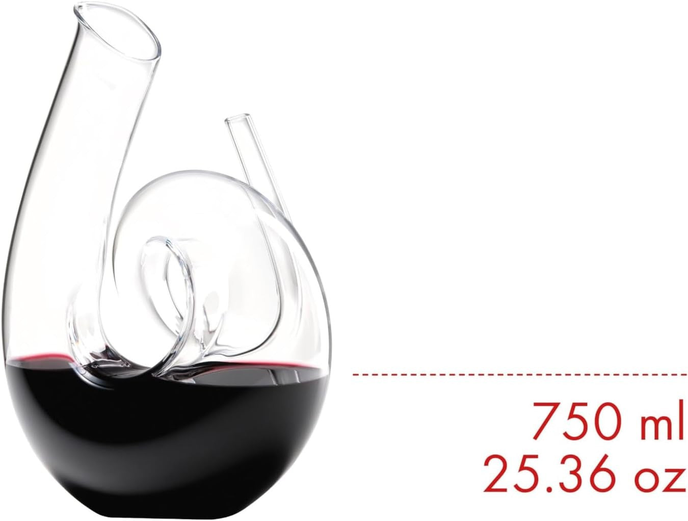 Luxury Curly Glass Wine Decanter 1.47L | Handblown Crystal Aerator Gift