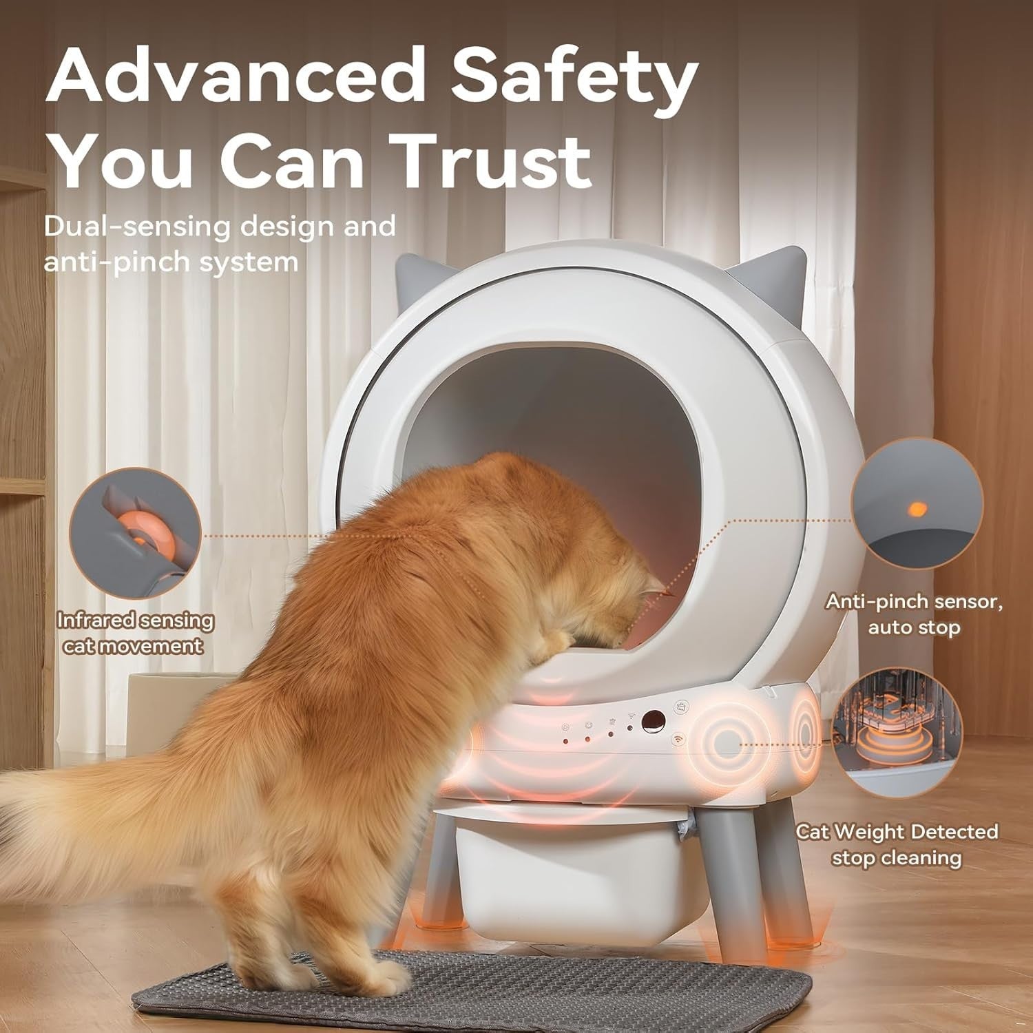 Self Cleaning Cat Litter Box APP Control Auto Multi Cat Odor Free