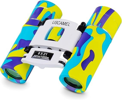 8x21 Kids Waterproof Compact Binoculars Mini Travel Bird Watching Mix Blue