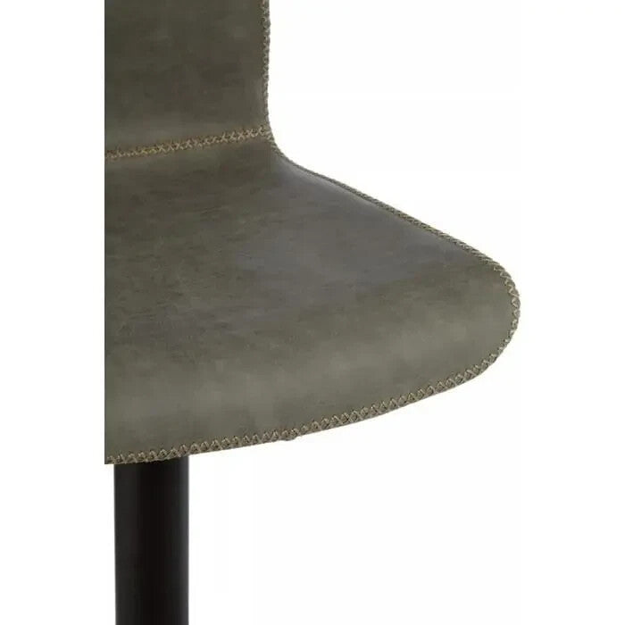 Set of 2 Grey High Back Bar Stools Adjustable Swivel Chairs with Footrest