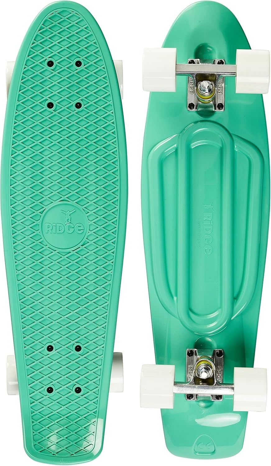 27" Youth Cruiser Skateboard Mint/White 59mm Soft PU Wheels