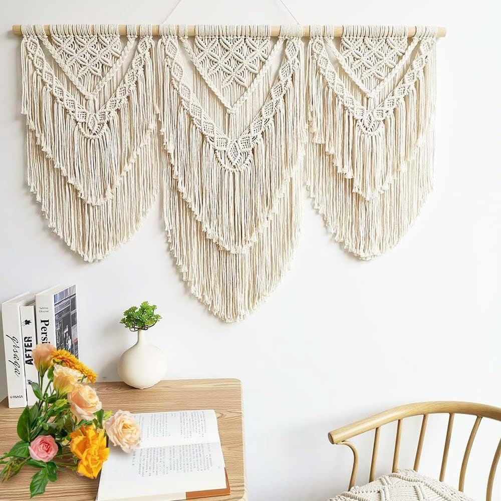 Large Boho Macrame Wall Hanging 110x82cm Bedroom Decor