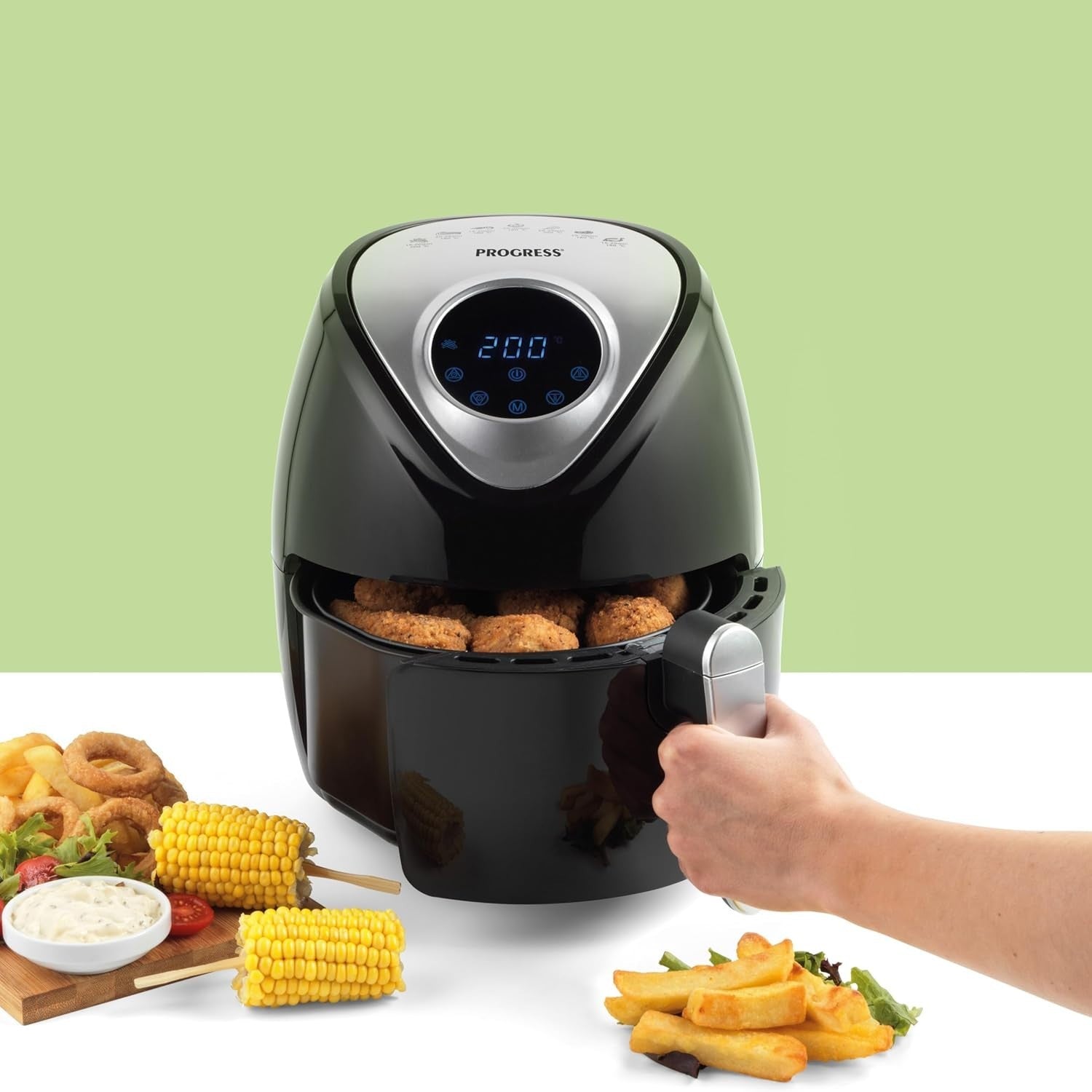 4.5L Digital Air Fryer Oil Free Low Fat Presets Timer Temp Auto Shut-Off