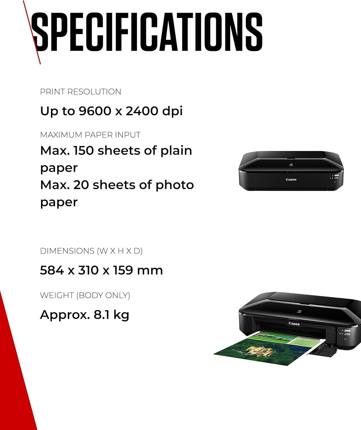 Wireless A3+ Inkjet Printer 5-Ink High-Resolution Black