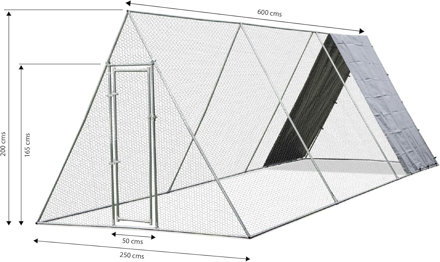 Heavy Duty Walk In Chicken Run 2.5x4m Galvanised Steel Cage