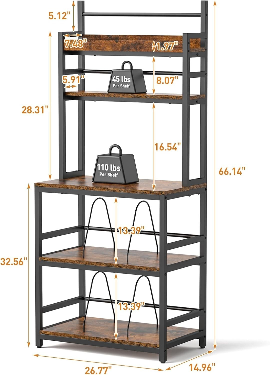 5 Tier Record Player Stand Vinyl Storage Rack CD DVD Media Shelf