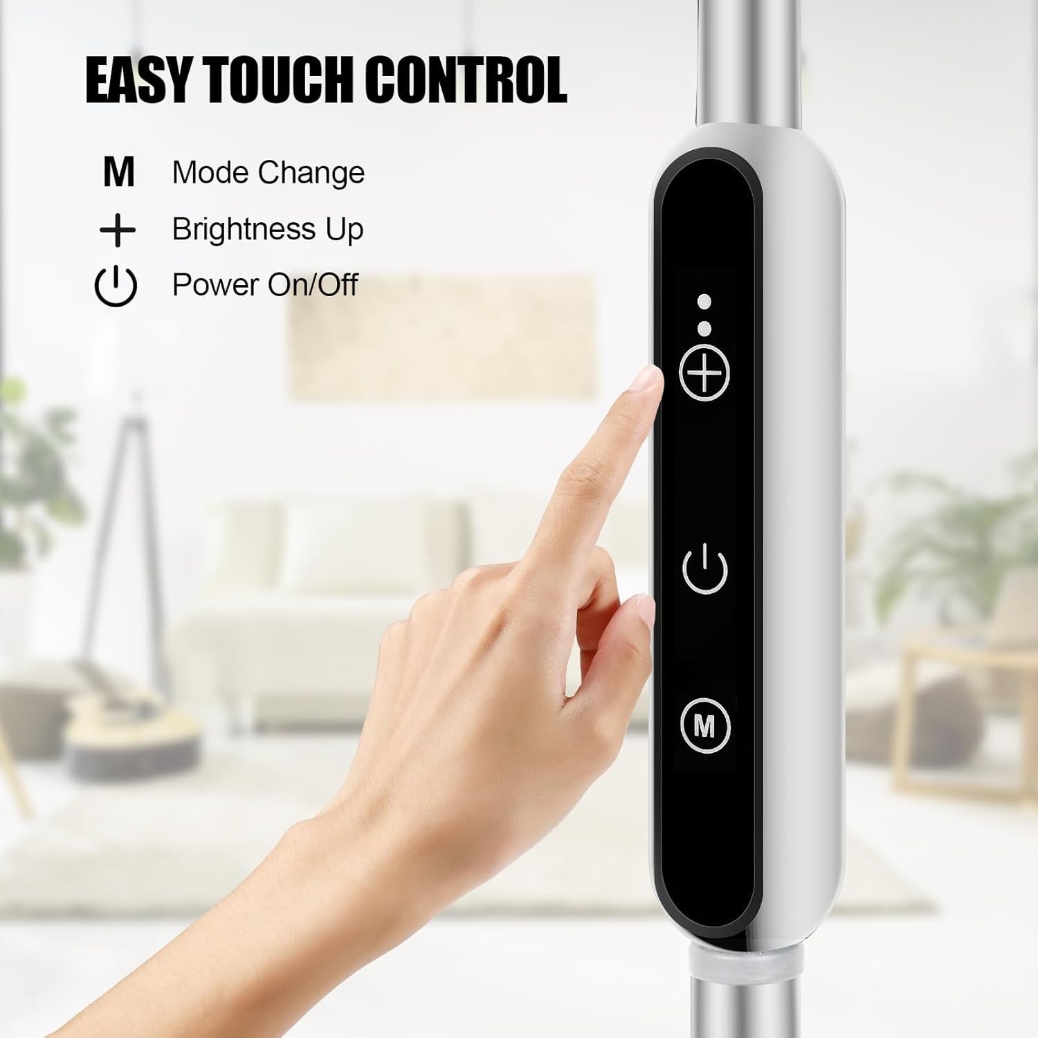 LED Floor Lamp Dimmable Reading Light Touch Control Adjustable Gooseneck