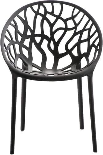 Set of 6 Modern Stackable Dining Chairs Plastic Indoor Outdoor Garden Patio