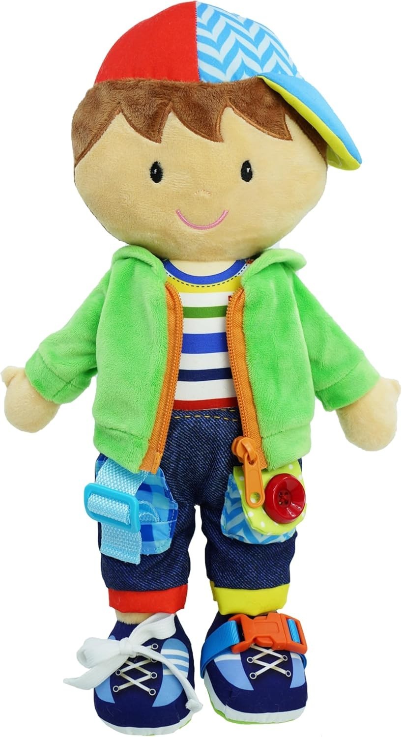 Montessori Dressing Skills Plush Doll 40cm Soft Learning Toy Toddler