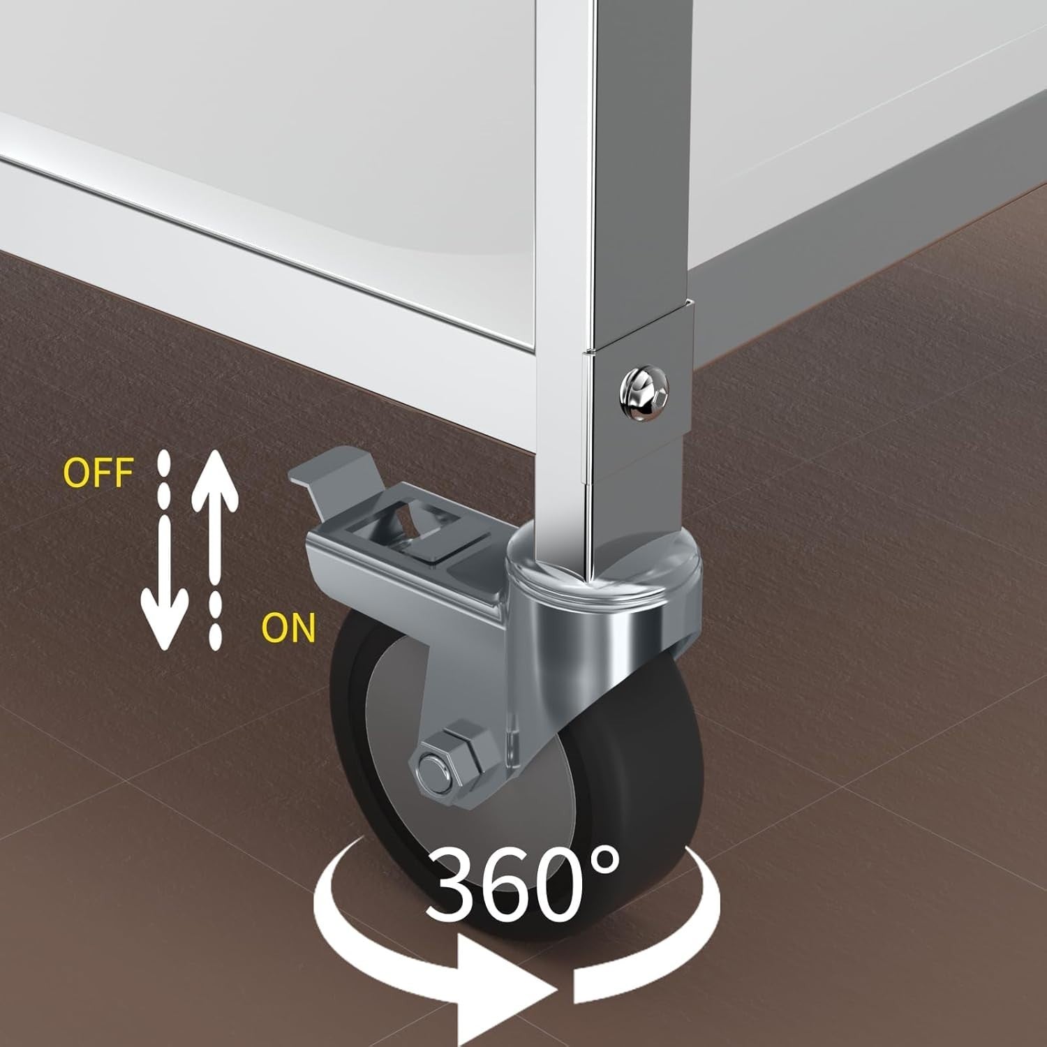 Large Stainless Steel 3 Tier Kitchen Trolley 100kg Cart