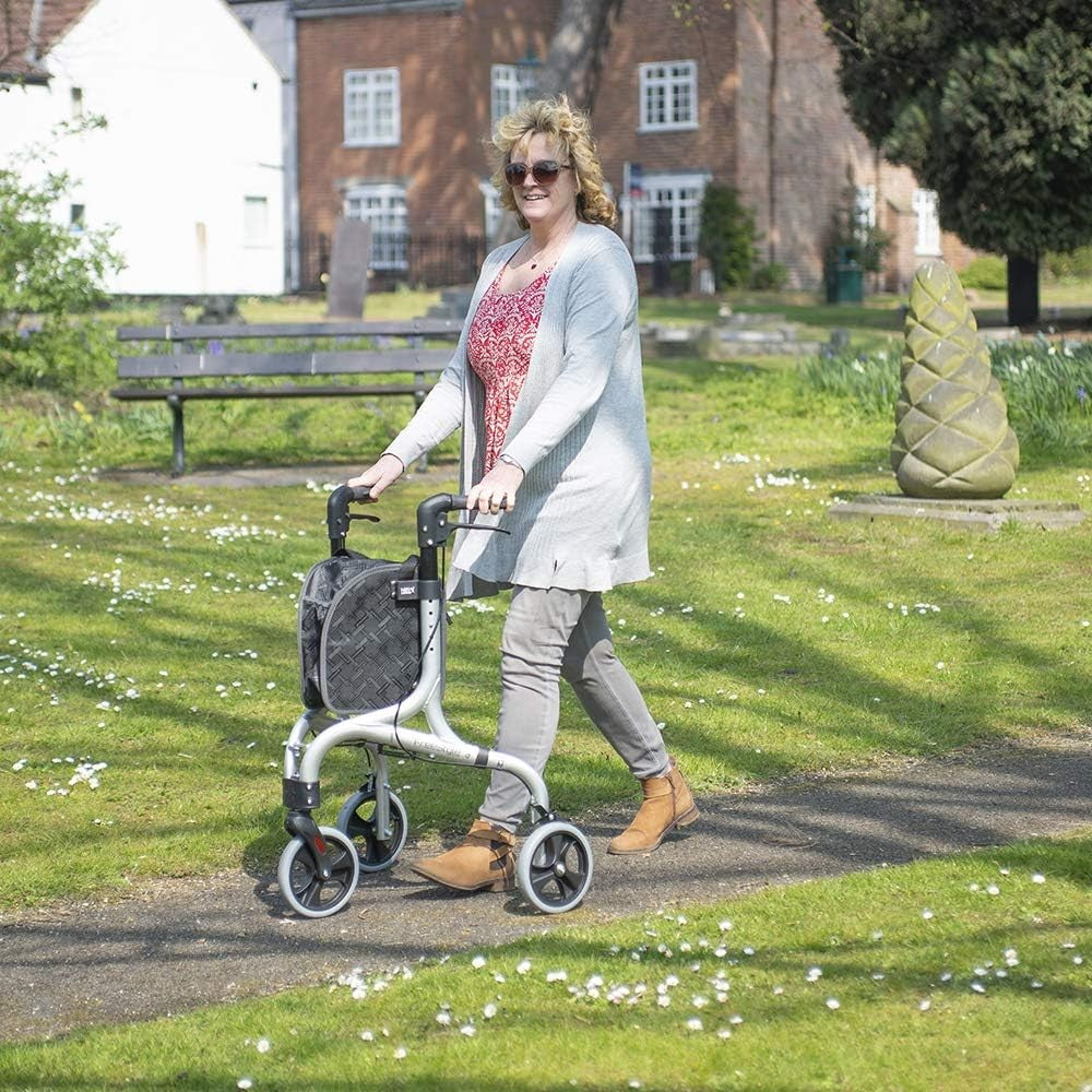 3 Wheel Rollator Walker Ultra Lightweight Folding Mobility Travel Ready