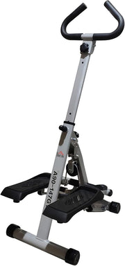 Stepper Machine w/ Handle & LCD Monitor for Home Fitness Aerobic Exercise Grey