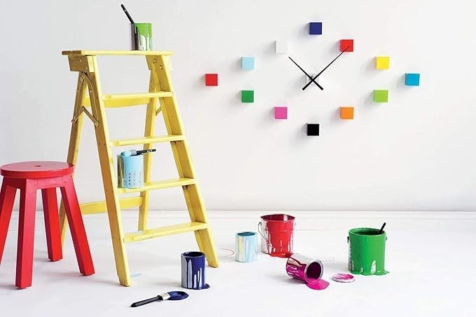 Modern Multicolour Wall Clock 24cm Silent Quartz Minimalist Home Decor Art