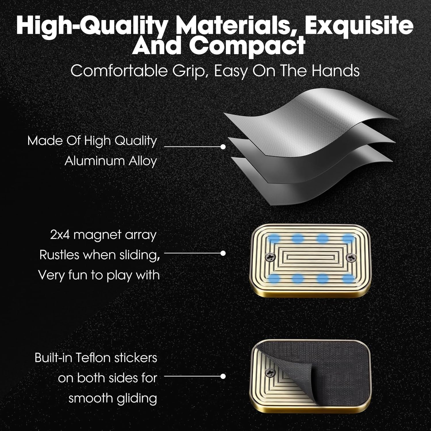 Poker Style Magnetic Fidget Slider Metal Clicker Anxiety Focus