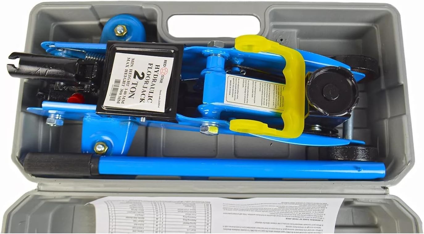 2 Ton Hydraulic Trolley Jack Heavy Duty Car Lift 125mm Low Profile Blue 2000kg