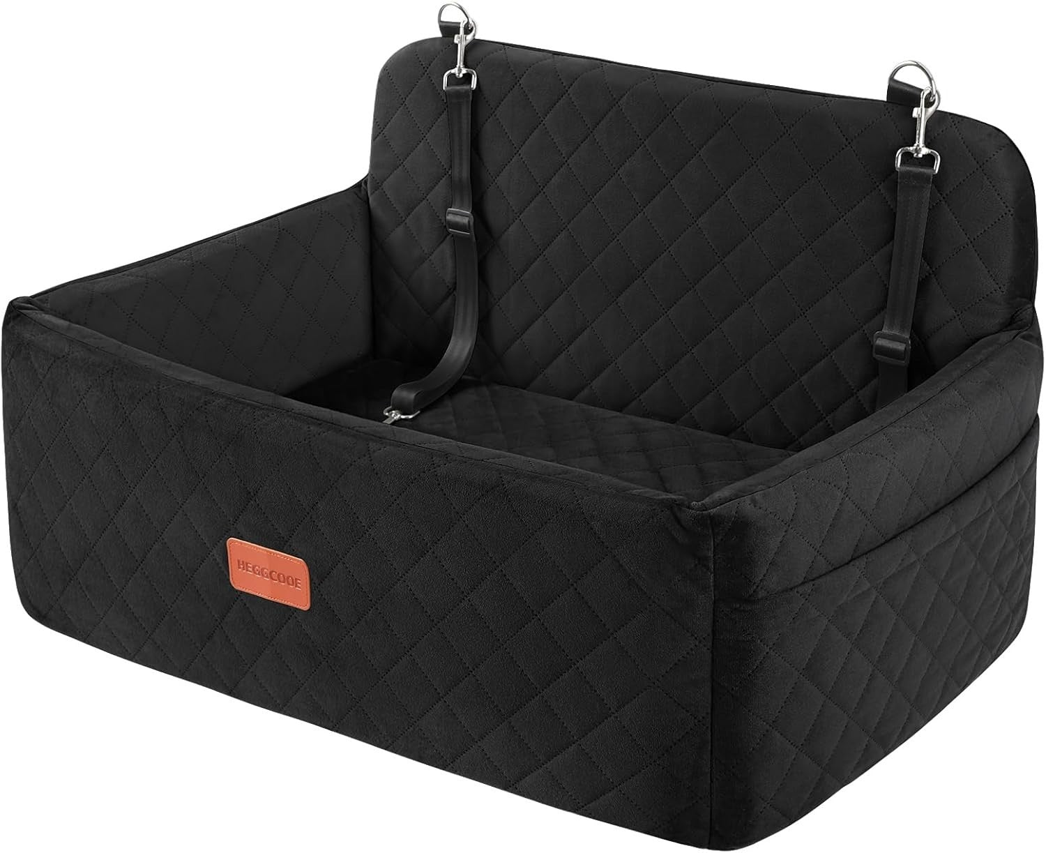 Large Dog Booster Car Seat Washable Travel Bed 55lb Black Backseat