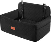 Large Dog Booster Car Seat Washable Travel Bed 55lb Black Backseat