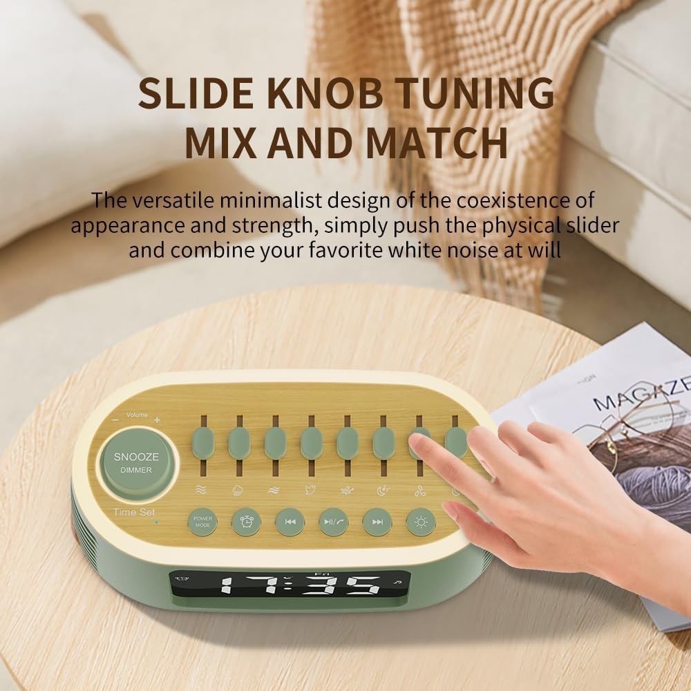 White Noise Machine Bluetooth Speaker with LED Night Light & Sleep Timer
