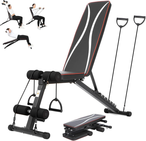 Adjustable Foldable Weight Bench 300kg Incline Decline Home Gym