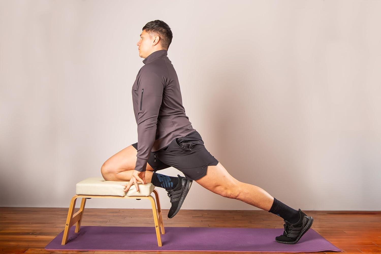 Wooden Headstand Yoga Bench Inversion Stool Strength Training Support
