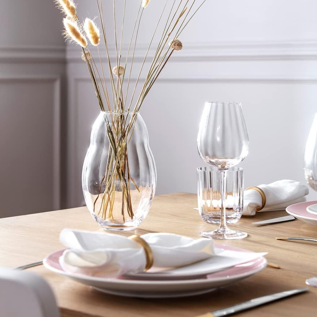 Crystal Glass Vase 20cm Modern Flower Vase Table Centrepiece Home Decor