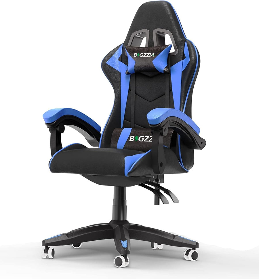 Gaming Chair Reclining PU Leather w/ Lumbar & Headrest
