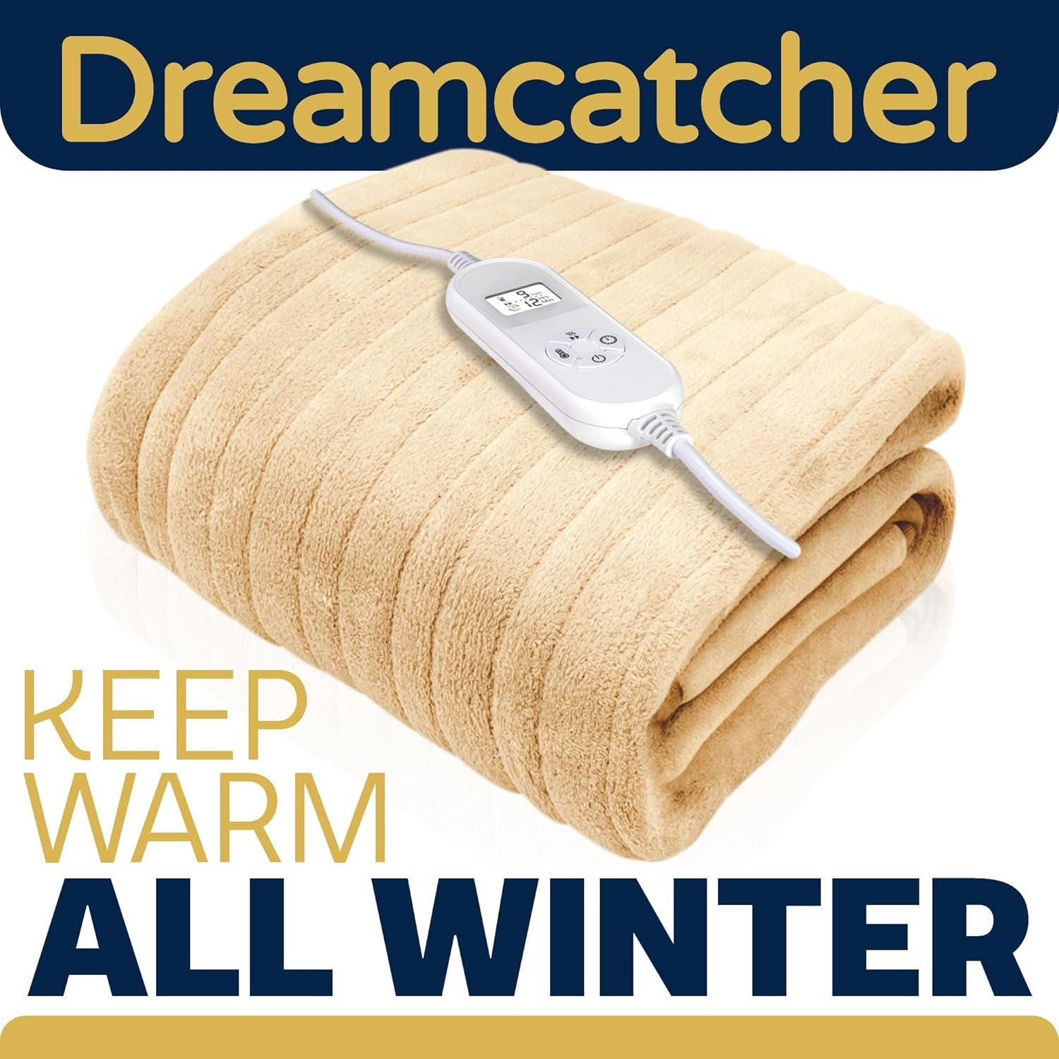 Electric Heated Throw Blanket 160x120cm Soft Fleece 9 Heat Timer Washable