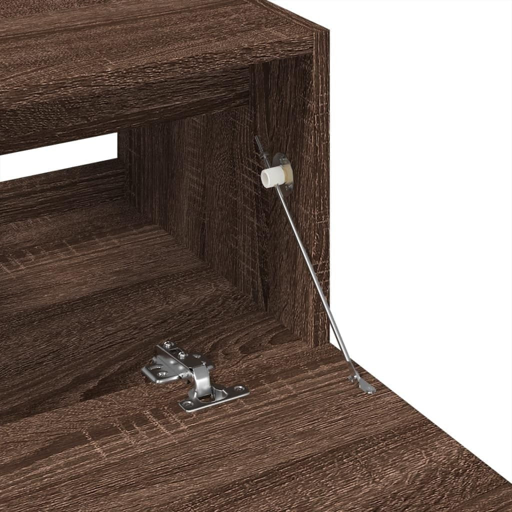 Brown Oak Under Sink Bathroom Cabinet Drawer Storage Unit 59x37x59cm Modern