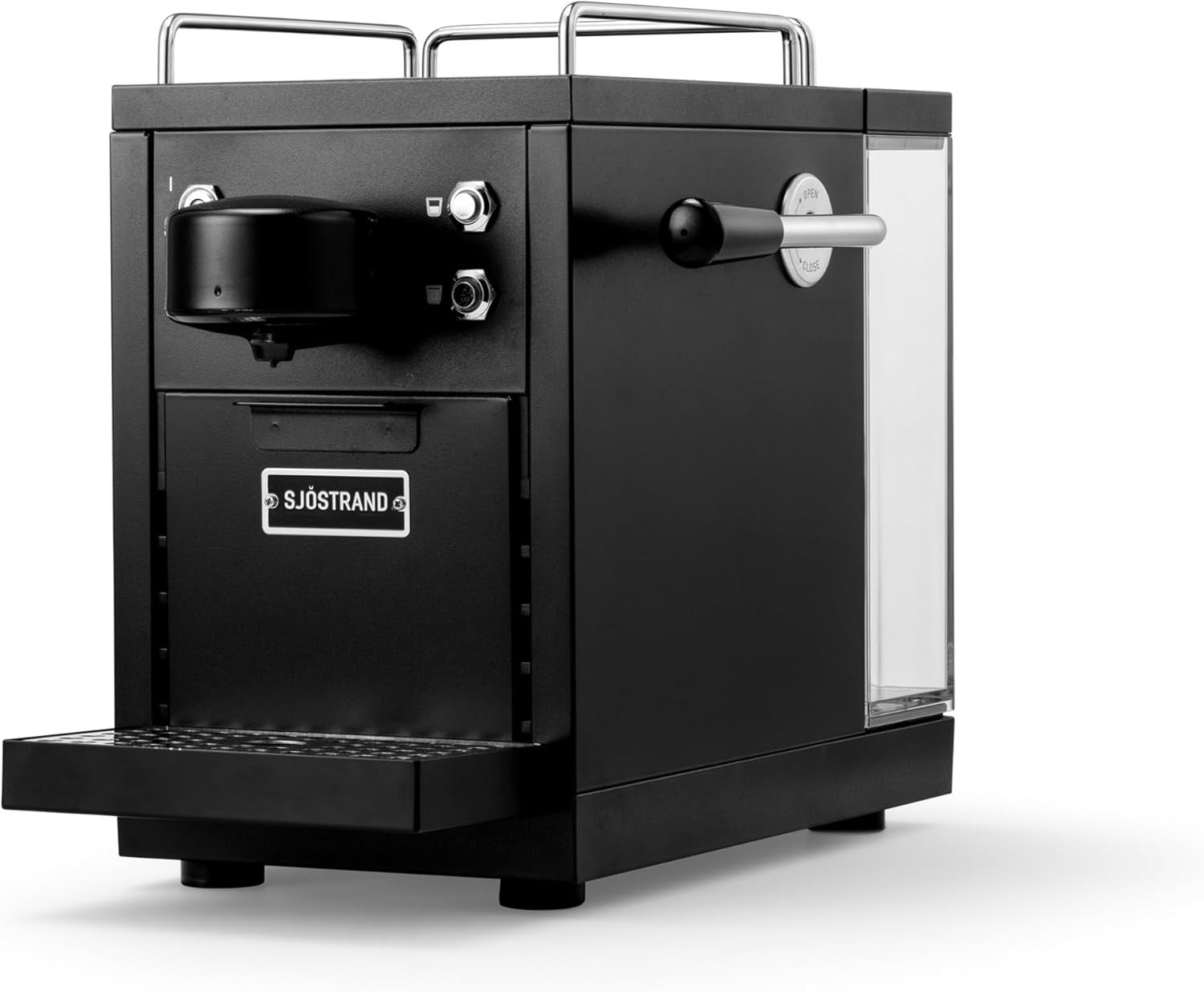 Stainless Steel Capsule Coffee Machine | 19-Bar Espresso, 1.2L Tank, Compact Blk