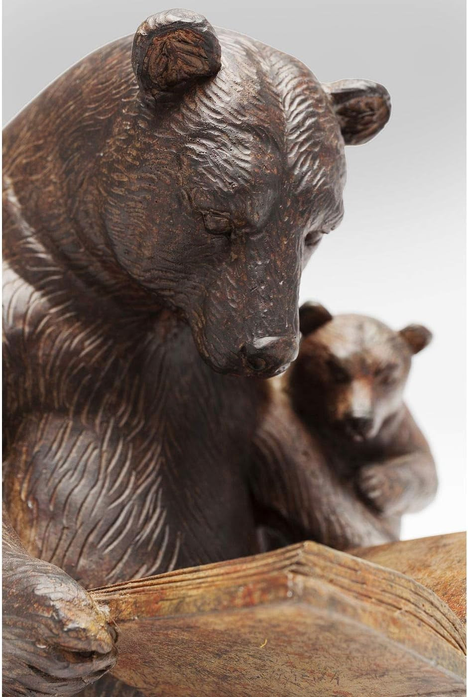Reading Bear Figurine • Rustic Animal Sculpture • Cozy Home Decor Gift Ornament