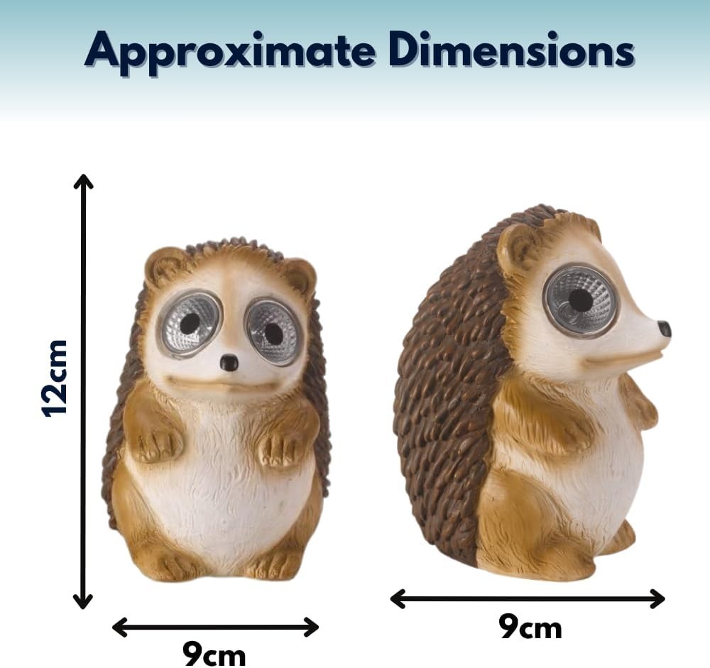Solar Garden Animal Lights 3-Pack • Owl Hedgehog Squirrel • Outdoor