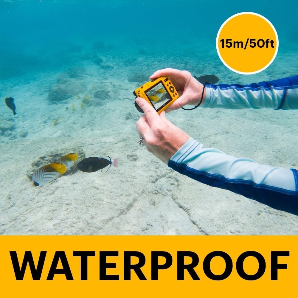 16MP Waterproof Tough Camera 4X Zoom Adventure Camera Kit Yellow
