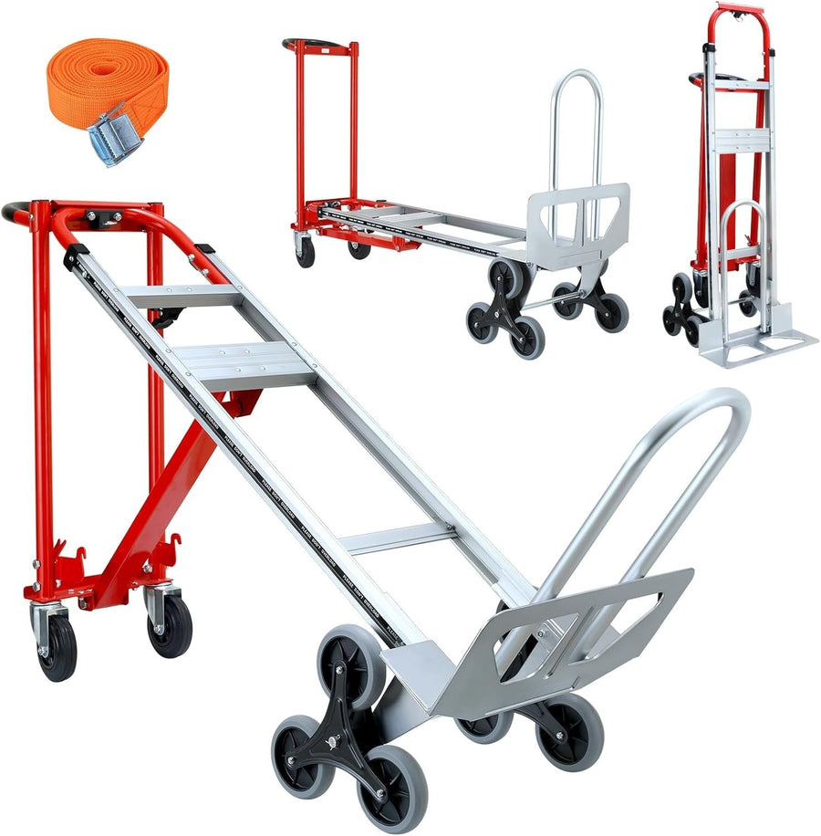 3 in 1 Heavy Duty Convertible Hand Truck 1000lbs Stair Climbing Dolly
