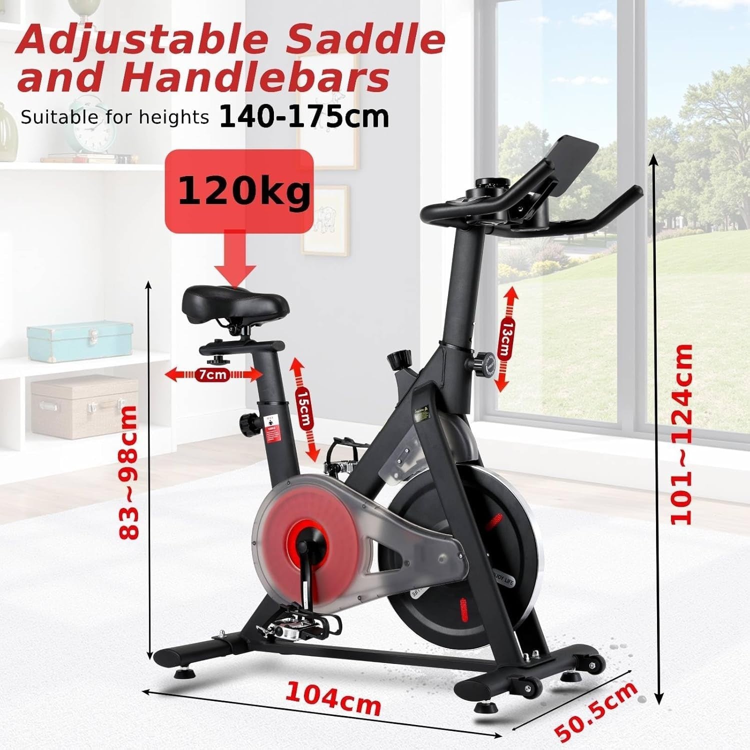 Magnetic Resistance Indoor Cycling Bike Quiet Spin Bike LCD Display Adjustable