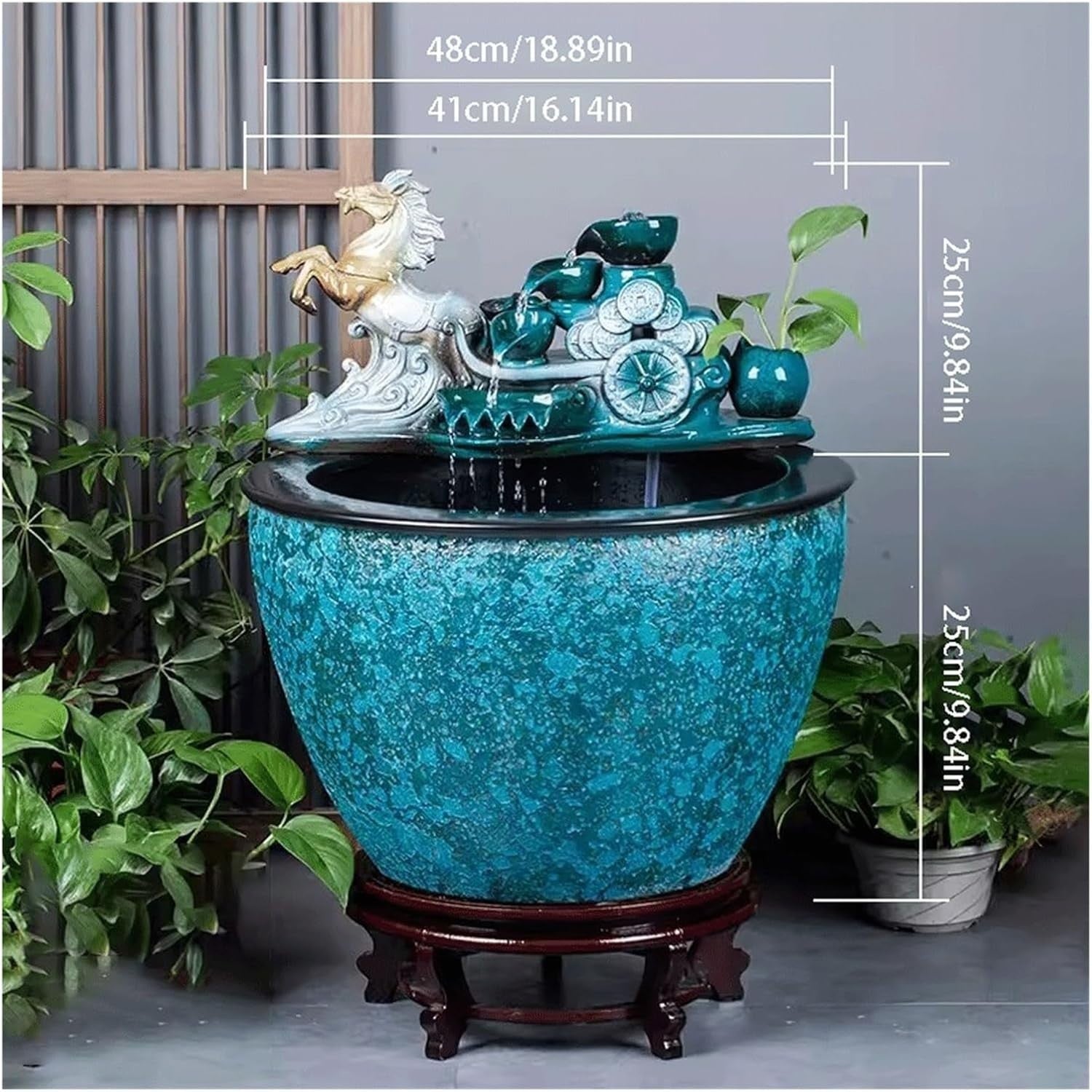 Modern Ceramic Fish Tank Flowing Water Bowl Indoor Office Home Decor