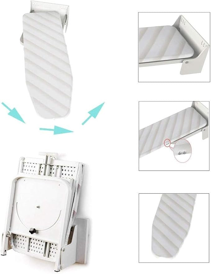 Wall Mounted Ironing Board Fold Away Rotatable Space Saving Design
